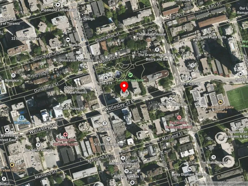 RentSafeTO apartment evaluation satellite view of 80 WELLESLEY ST E in Toronto Centre, Toronto