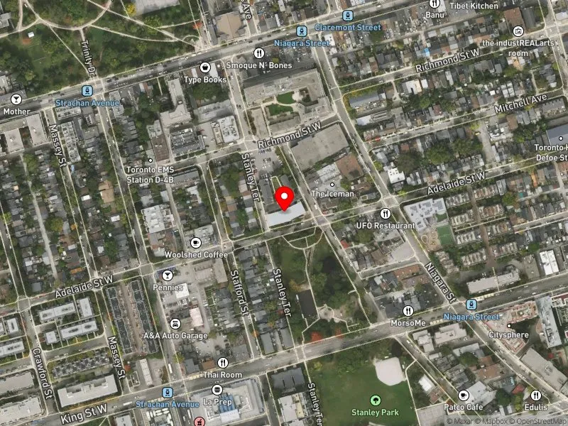 RentSafeTO apartment evaluation satellite view of 800 ADELAIDE ST W in Spadina-Fort York, Toronto