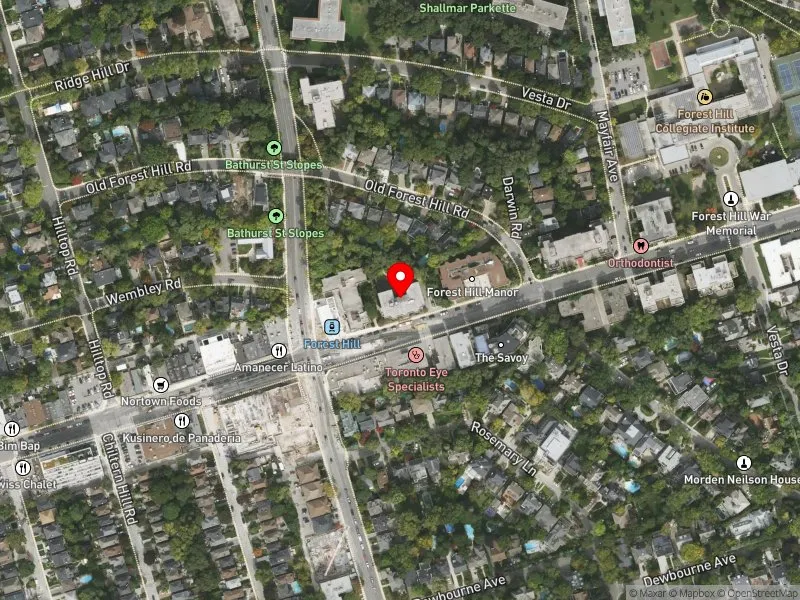 RentSafeTO apartment evaluation satellite view of 800 EGLINTON AVE W in Eglinton-Lawrence, Toronto