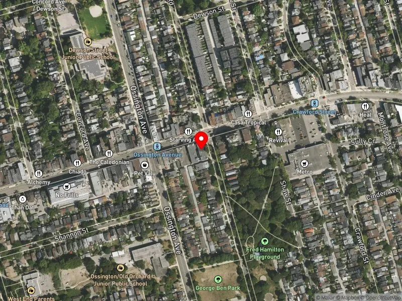 RentSafeTO apartment evaluation satellite view of 805 COLLEGE ST in University-Rosedale, Toronto