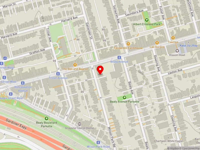 RentSafeTO apartment evaluation map view of 81 WILSON PARK RD in Parkdale-High Park, Toronto