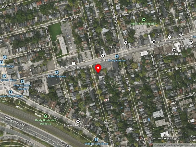 RentSafeTO apartment evaluation satellite view of 81 WILSON PARK RD in Parkdale-High Park, Toronto