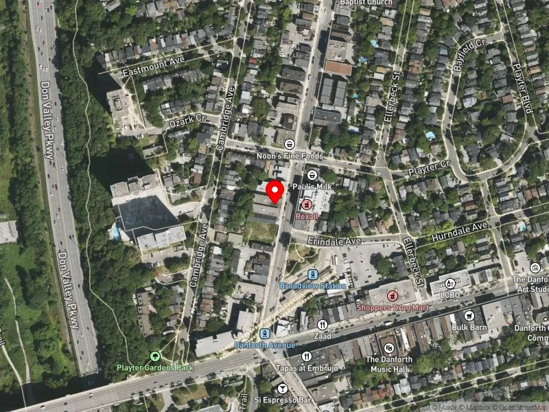 RentSafeTO apartment evaluation satellite view of 812 BROADVIEW AVE in Toronto-Danforth, Toronto
