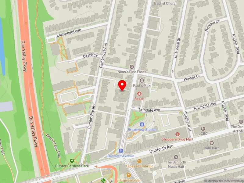RentSafeTO apartment evaluation map view of 814 BROADVIEW AVE in Toronto-Danforth, Toronto