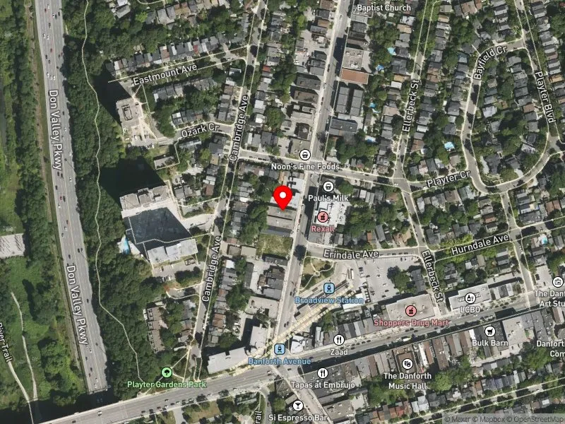 RentSafeTO apartment evaluation satellite view of 814 BROADVIEW AVE in Toronto-Danforth, Toronto