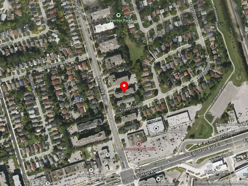 RentSafeTO apartment evaluation satellite view of 815 KENNEDY RD in Scarborough Centre, Toronto