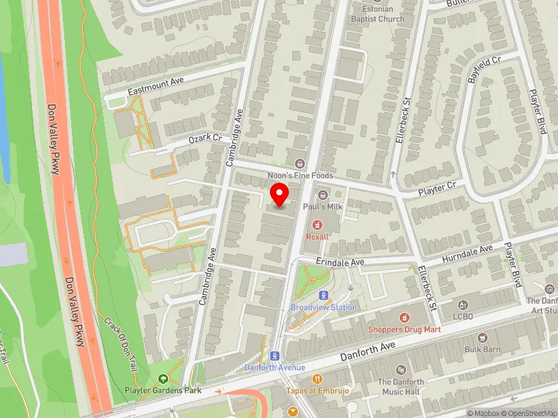 RentSafeTO apartment evaluation map view of 818 BROADVIEW AVE in Toronto-Danforth, Toronto