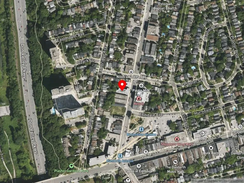 RentSafeTO apartment evaluation satellite view of 818 BROADVIEW AVE in Toronto-Danforth, Toronto
