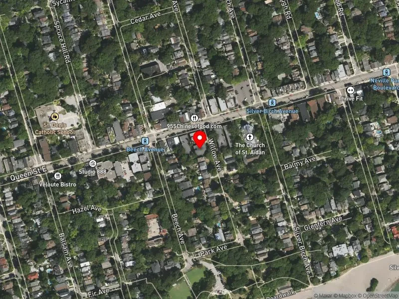 RentSafeTO apartment evaluation satellite view of 82 WILLOW AVE in Beaches-East York, Toronto