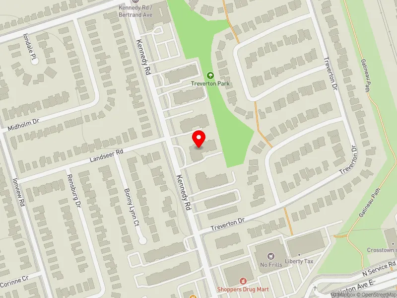 RentSafeTO apartment evaluation map view of 821 KENNEDY RD in Scarborough Centre, Toronto