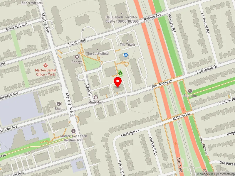 RentSafeTO apartment evaluation map view of 822 ROSELAWN AVE in Eglinton-Lawrence, Toronto