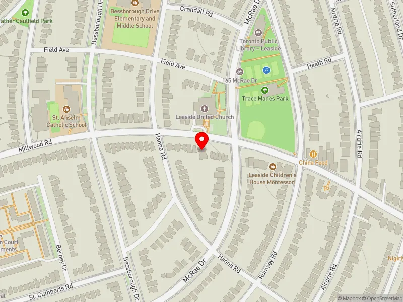RentSafeTO apartment evaluation map view of 823 MILLWOOD RD in Don Valley West, Toronto