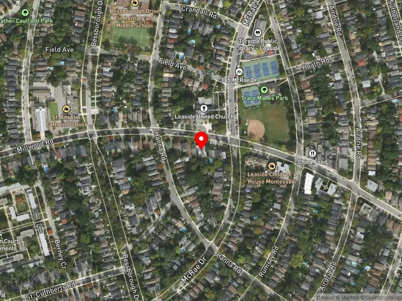 RentSafeTO apartment evaluation satellite view of 823 MILLWOOD RD in Don Valley West, Toronto