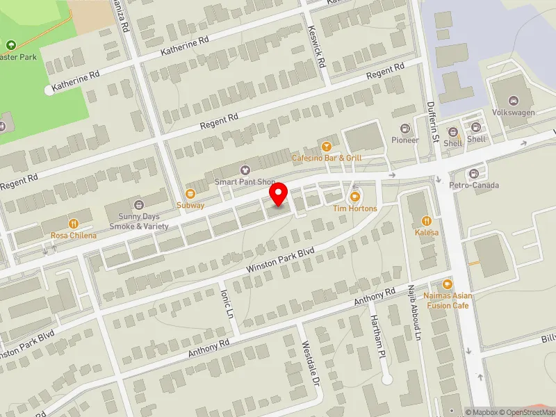 RentSafeTO apartment evaluation map view of 823 WILSON AVE in York Centre, Toronto