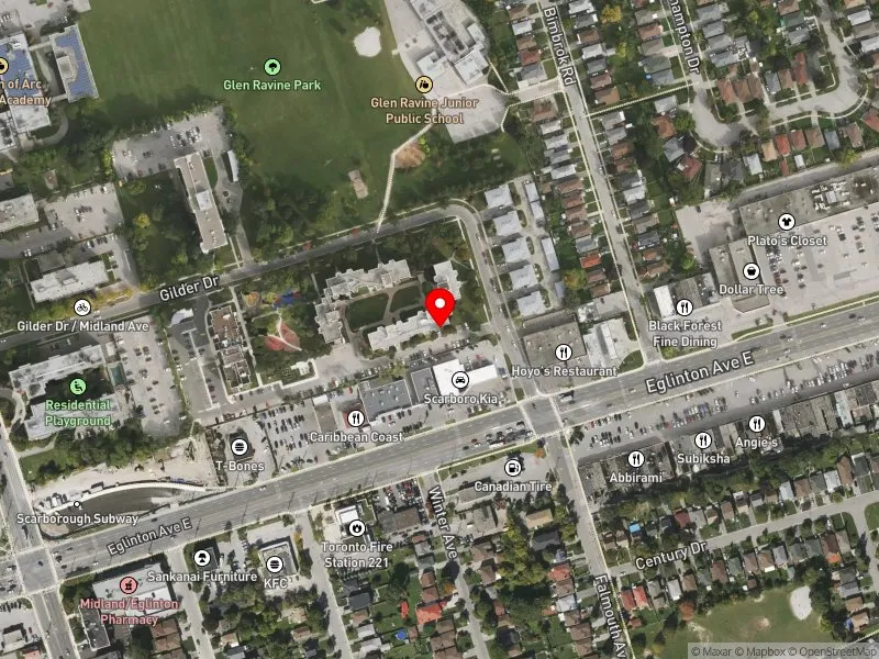 RentSafeTO apartment evaluation satellite view of 83 GILDER DR in Scarborough Centre, Toronto
