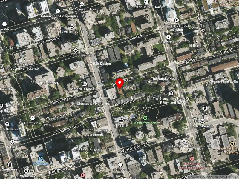 RentSafeTO apartment evaluation satellite view of 83 GLOUCESTER ST in Toronto Centre, Toronto