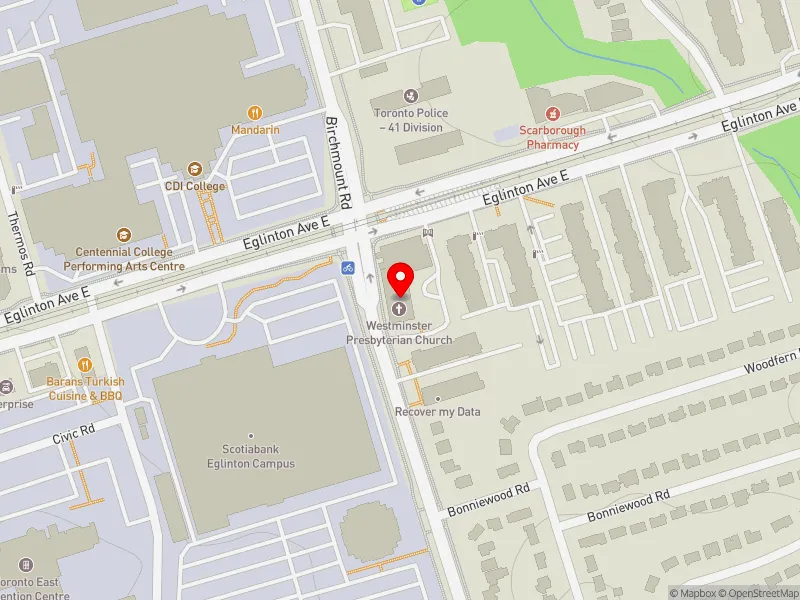RentSafeTO apartment evaluation map view of 835-841 BIRCHMOUNT RD in Scarborough Southwest, Toronto