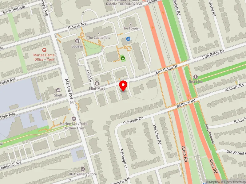 RentSafeTO apartment evaluation map view of 835 ROSELAWN AVE in Eglinton-Lawrence, Toronto