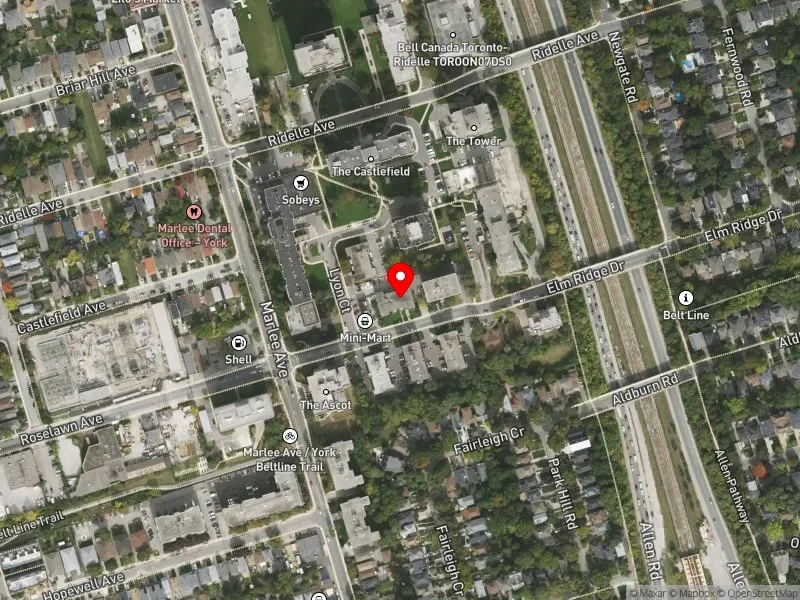 RentSafeTO apartment evaluation satellite view of 836 ROSELAWN AVE in Eglinton-Lawrence, Toronto