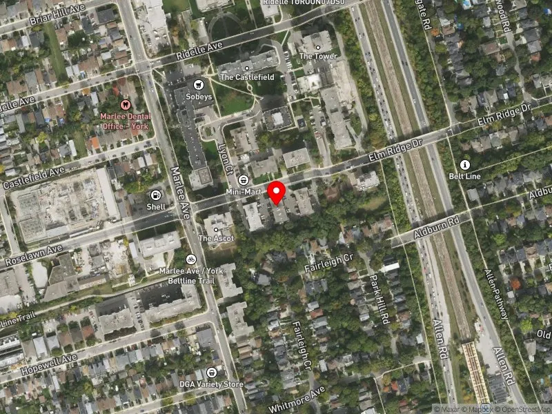 RentSafeTO apartment evaluation satellite view of 837 ROSELAWN AVE in Eglinton-Lawrence, Toronto