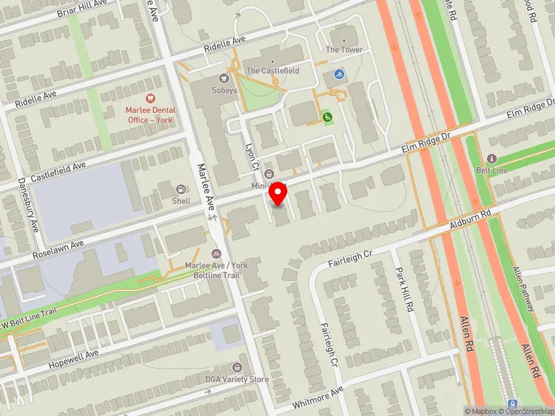 RentSafeTO apartment evaluation map view of 839 ROSELAWN AVE in Eglinton-Lawrence, Toronto