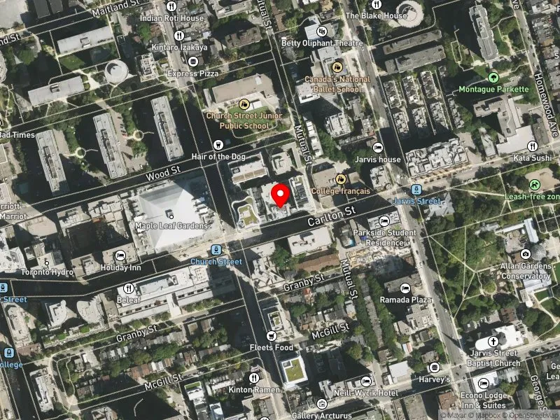 RentSafeTO apartment evaluation satellite view of 84 CARLTON ST in Toronto Centre, Toronto