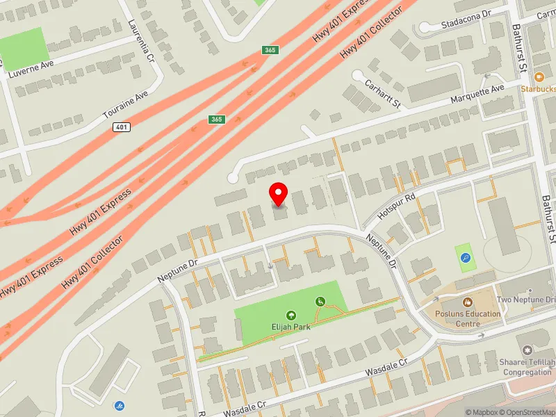 RentSafeTO apartment evaluation map view of 84 NEPTUNE DR in Eglinton-Lawrence, Toronto