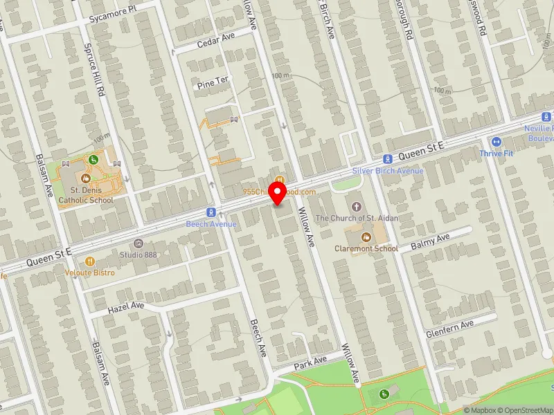 RentSafeTO apartment evaluation map view of 84 WILLOW AVE in Beaches-East York, Toronto