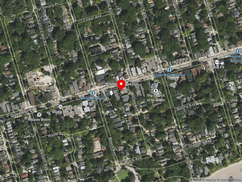 RentSafeTO apartment evaluation satellite view of 84 WILLOW AVE in Beaches-East York, Toronto