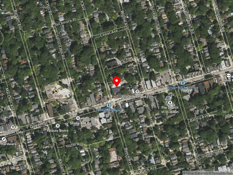 RentSafeTO apartment evaluation satellite view of 85 BEECH AVE in Beaches-East York, Toronto