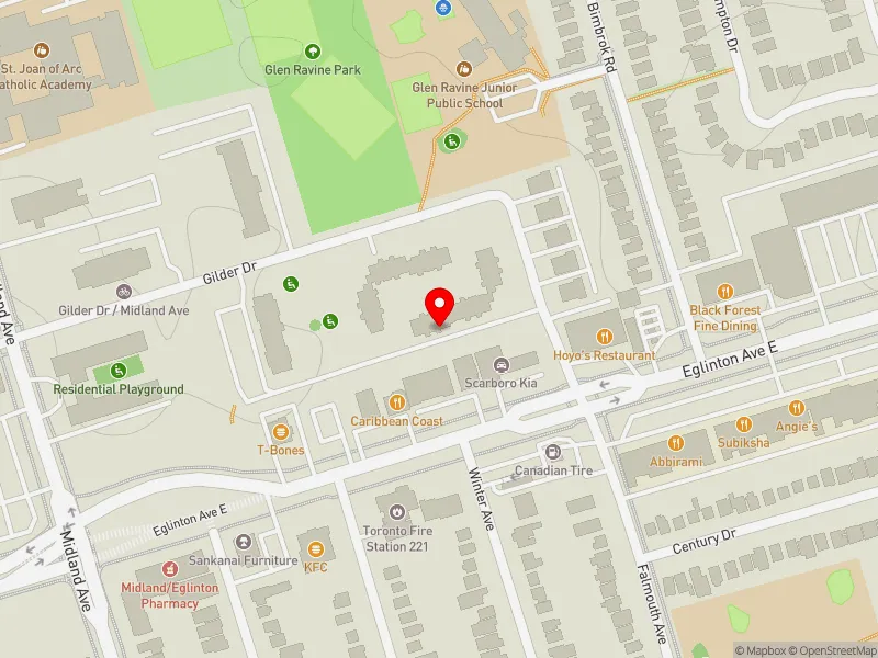 RentSafeTO apartment evaluation map view of 85 GILDER DR in Scarborough Centre, Toronto