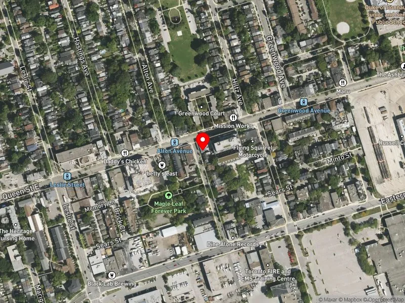 RentSafeTO apartment evaluation satellite view of 85 LAING ST in Toronto-Danforth, Toronto