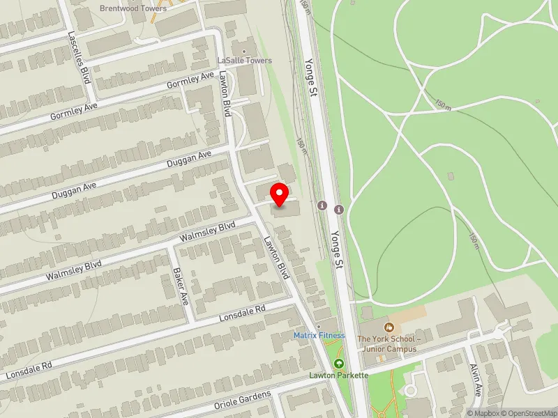 RentSafeTO apartment evaluation map view of 85 LAWTON BLVD in Toronto-St. Paul's, Toronto