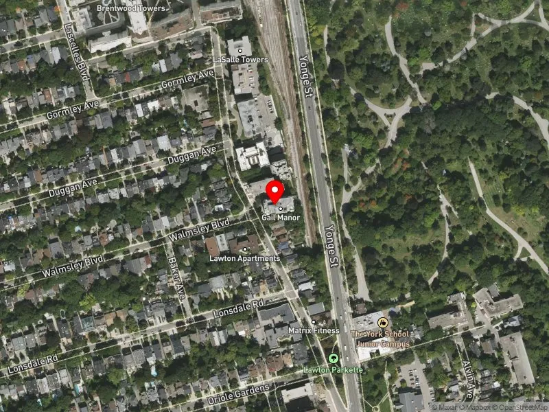 RentSafeTO apartment evaluation satellite view of 85 LAWTON BLVD in Toronto-St. Paul's, Toronto