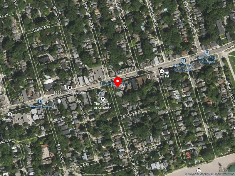 RentSafeTO apartment evaluation satellite view of 85 SILVER BIRCH AVE in Beaches-East York, Toronto