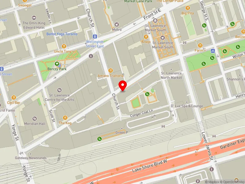 RentSafeTO apartment evaluation map view of 85 THE ESPLANADE in Spadina-Fort York, Toronto