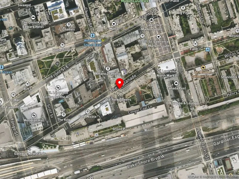 RentSafeTO apartment evaluation satellite view of 85 THE ESPLANADE in Spadina-Fort York, Toronto