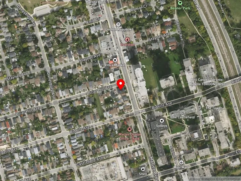 RentSafeTO apartment evaluation satellite view of 851 BRIAR HILL AVE in Eglinton-Lawrence, Toronto