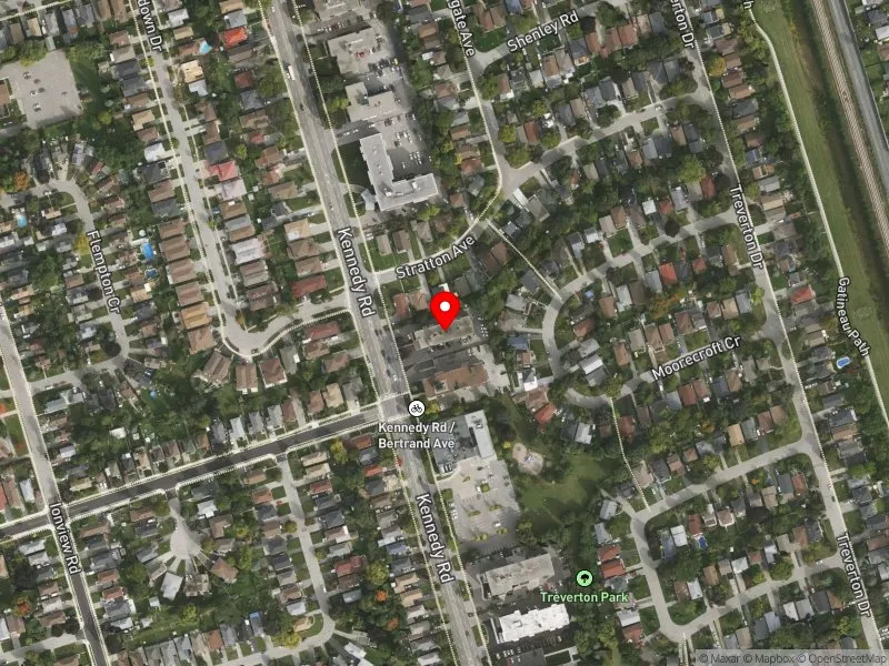 RentSafeTO apartment evaluation satellite view of 859 KENNEDY RD in Scarborough Centre, Toronto
