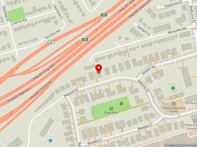 RentSafeTO apartment evaluation map view of 86 NEPTUNE DR in Eglinton-Lawrence, Toronto