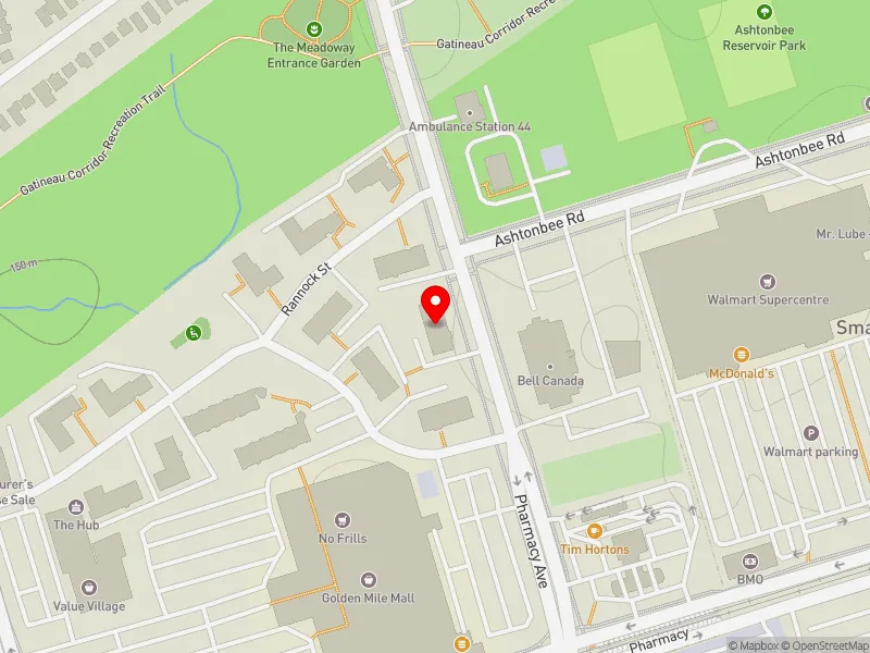 RentSafeTO apartment evaluation map view of 860 PHARMACY AVE in Scarborough Centre, Toronto