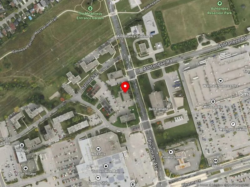 RentSafeTO apartment evaluation satellite view of 860 PHARMACY AVE in Scarborough Centre, Toronto