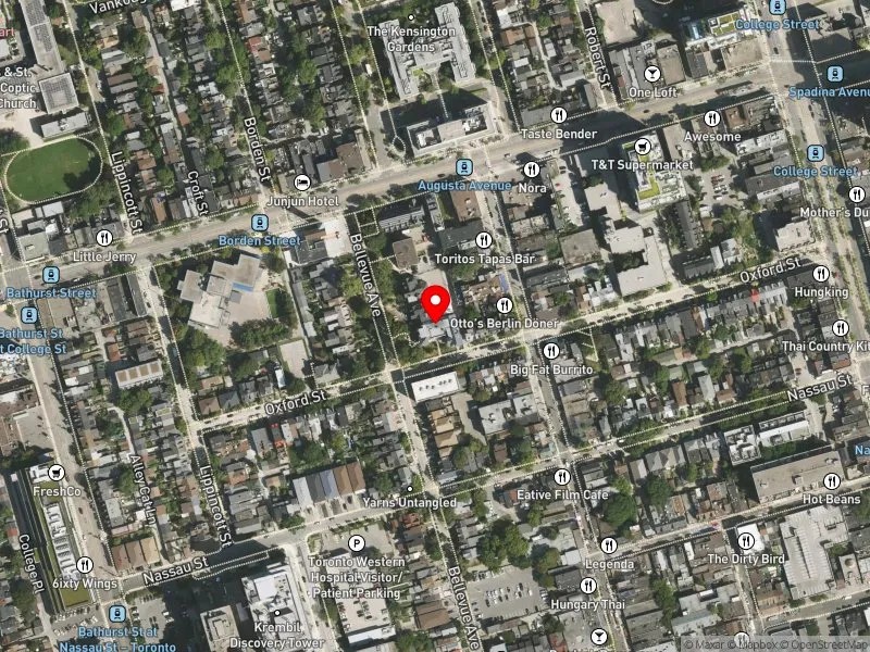 RentSafeTO apartment evaluation satellite view of 87 BELLEVUE AVE in University-Rosedale, Toronto