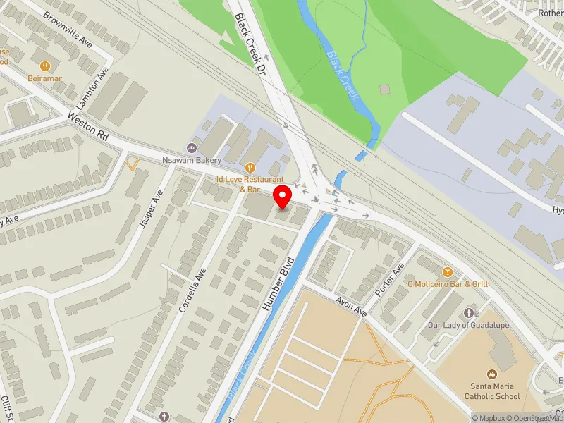 RentSafeTO apartment evaluation map view of 872 WESTON RD in York South-Weston, Toronto