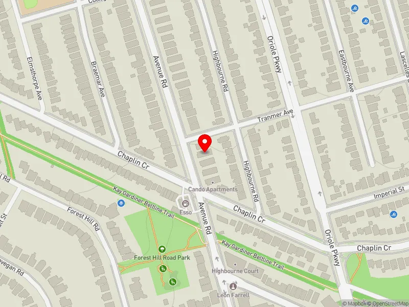 RentSafeTO apartment evaluation map view of 875 AVENUE RD in Toronto-St. Paul's, Toronto