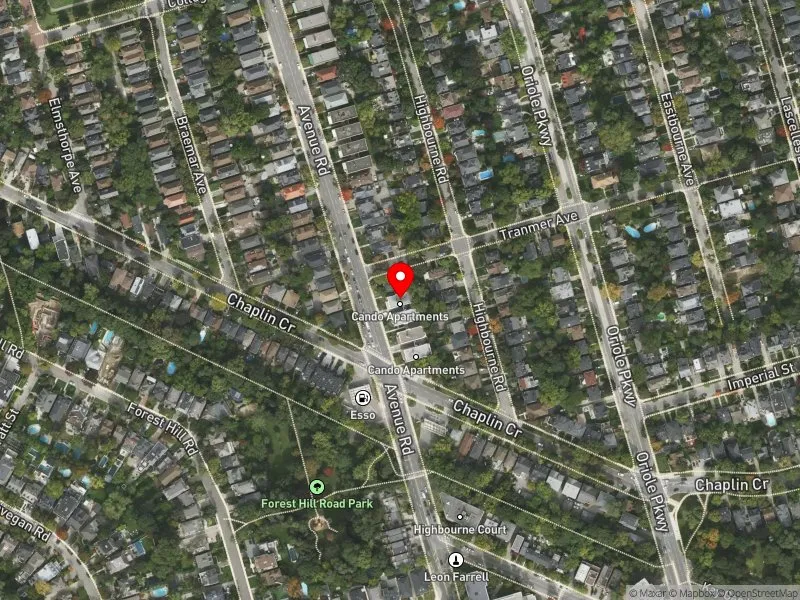 RentSafeTO apartment evaluation satellite view of 875 AVENUE RD in Toronto-St. Paul's, Toronto