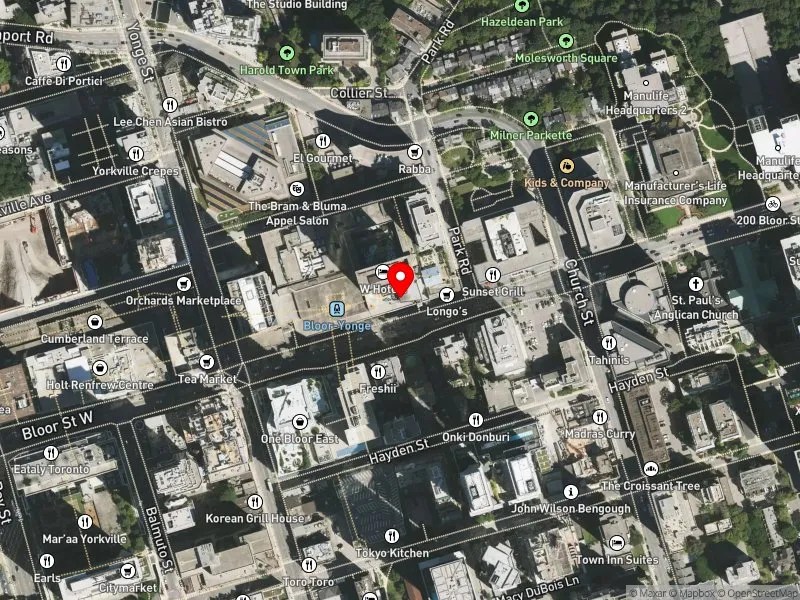 RentSafeTO apartment evaluation satellite view of 88 BLOOR ST E in University-Rosedale, Toronto