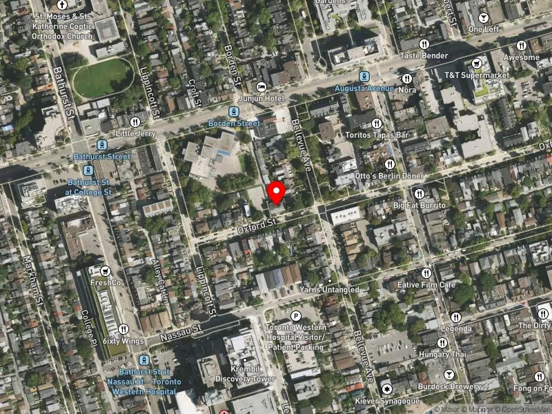 RentSafeTO apartment evaluation satellite view of 88 OXFORD ST in University-Rosedale, Toronto
