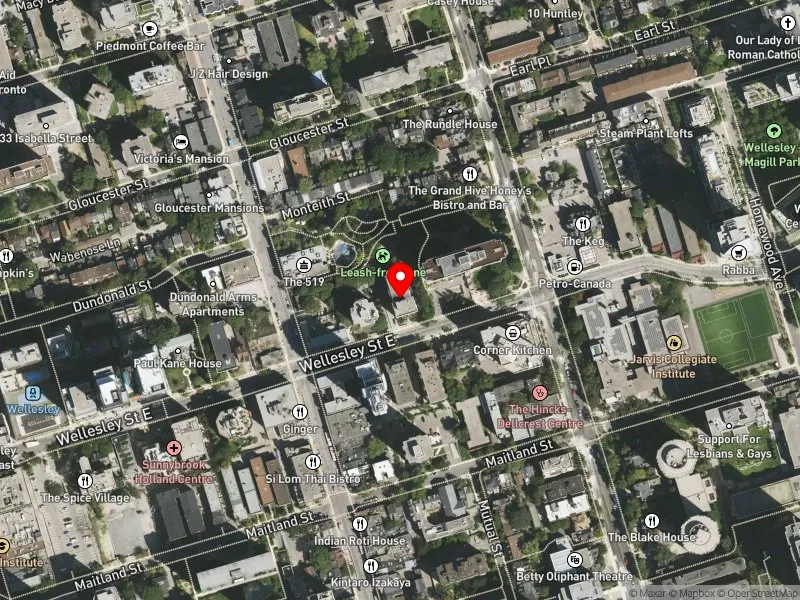 RentSafeTO apartment evaluation satellite view of 88 WELLESLEY ST E in Toronto Centre, Toronto