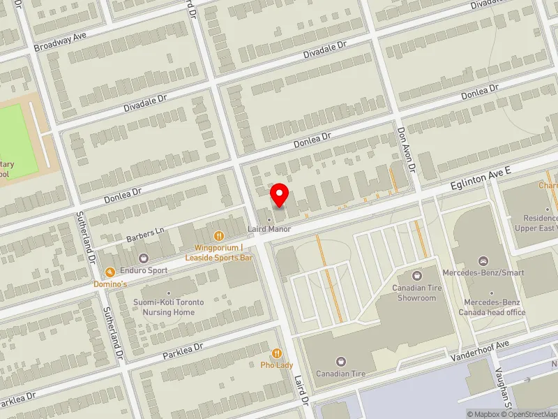 RentSafeTO apartment evaluation map view of 888 EGLINTON AVE E in Don Valley West, Toronto